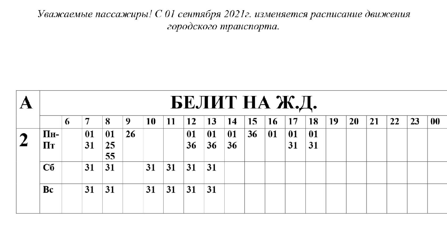 Расписание городского транспорта молодечно